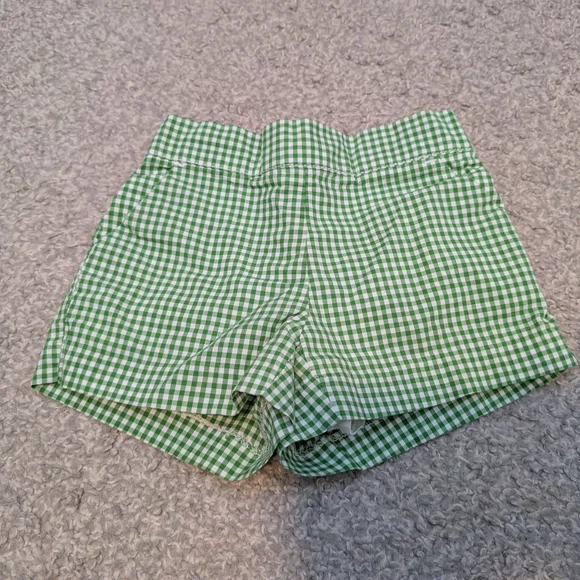 3 For $18 Janie and Jack Green Gingham Kids Shorts - Picture 3 of 6